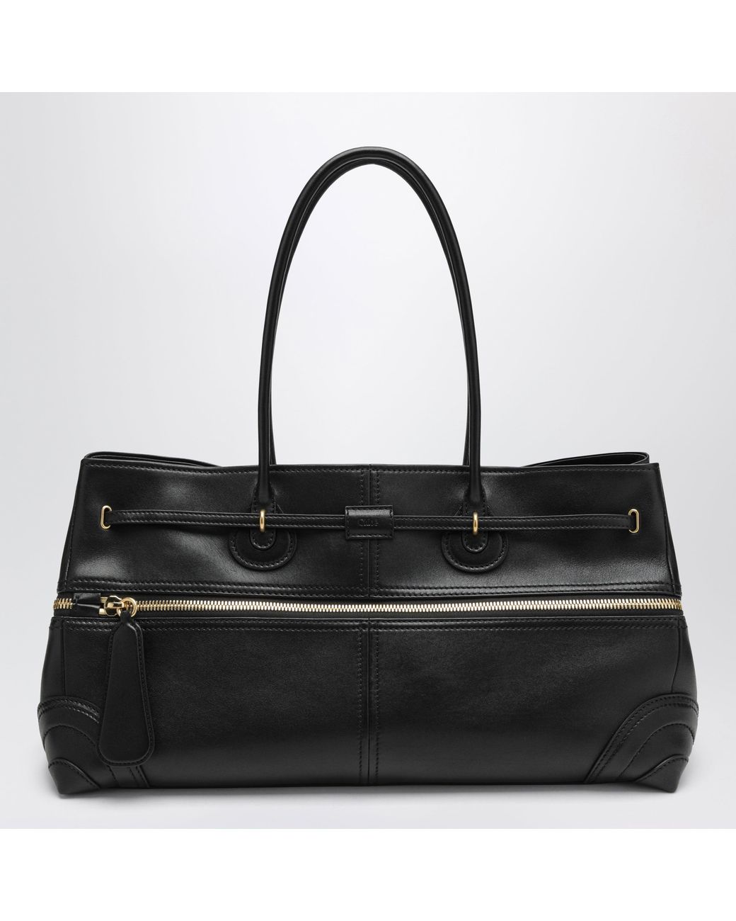Chloé Black Paddington Sling Large East-West Bag With Oversized Padlock