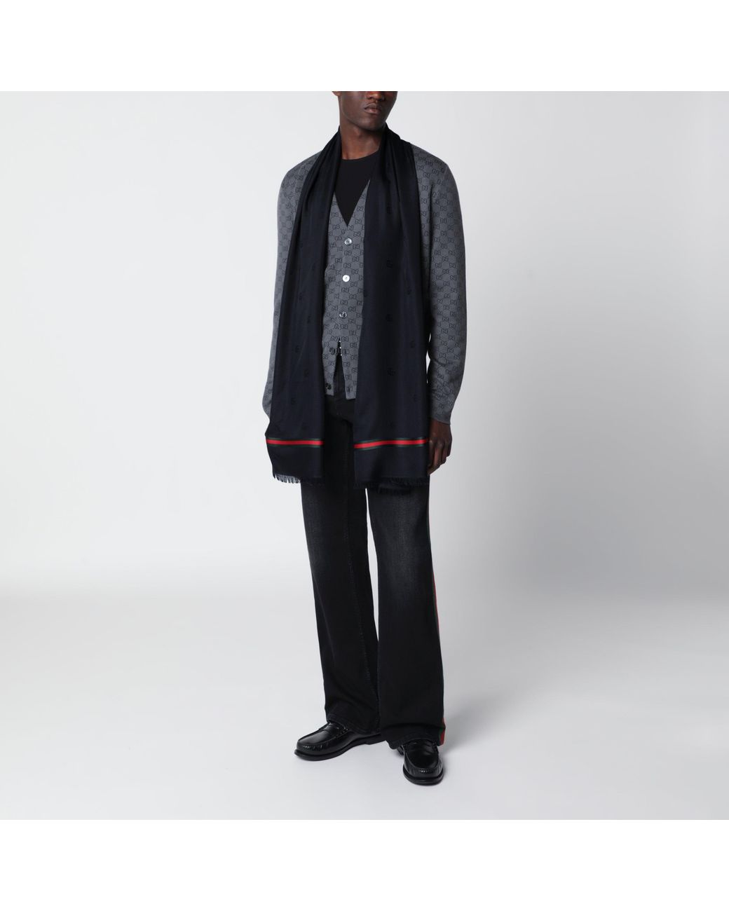 Gucci Blue Midnight Wool And Silk Stole for men