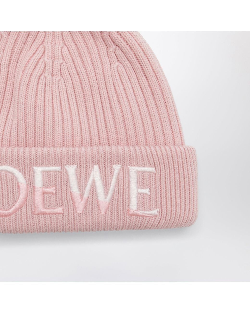 Loewe Pink Wool Beanie With Embroidered Logo