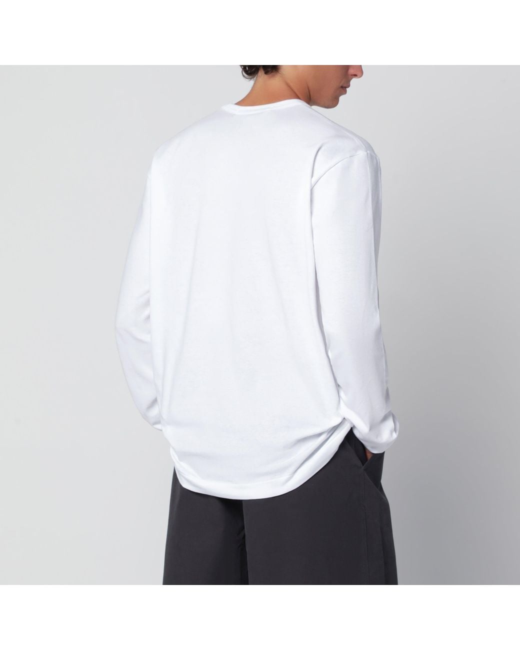 COMME DES GARÇONS PLAY White Mini Cotton Long-Sleeve Top for men