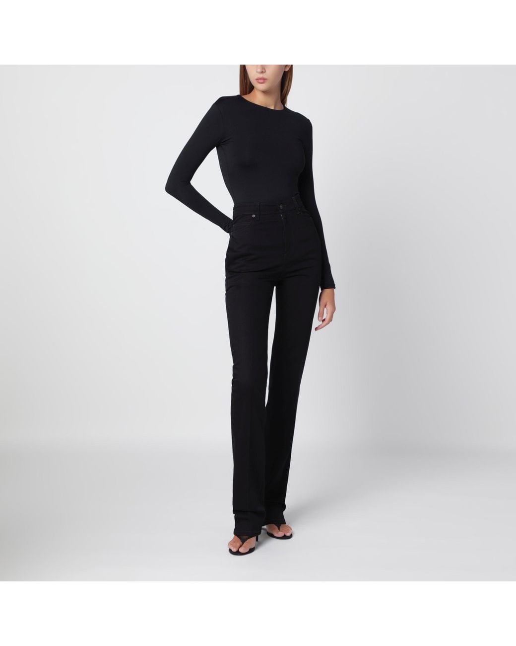 Balenciaga Black High-Waisted Cotton Jeans