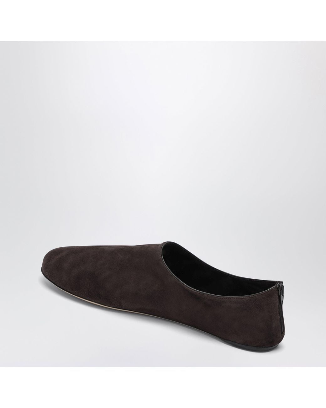 The Row Brown Stellene Moka Goat Suede Slippers