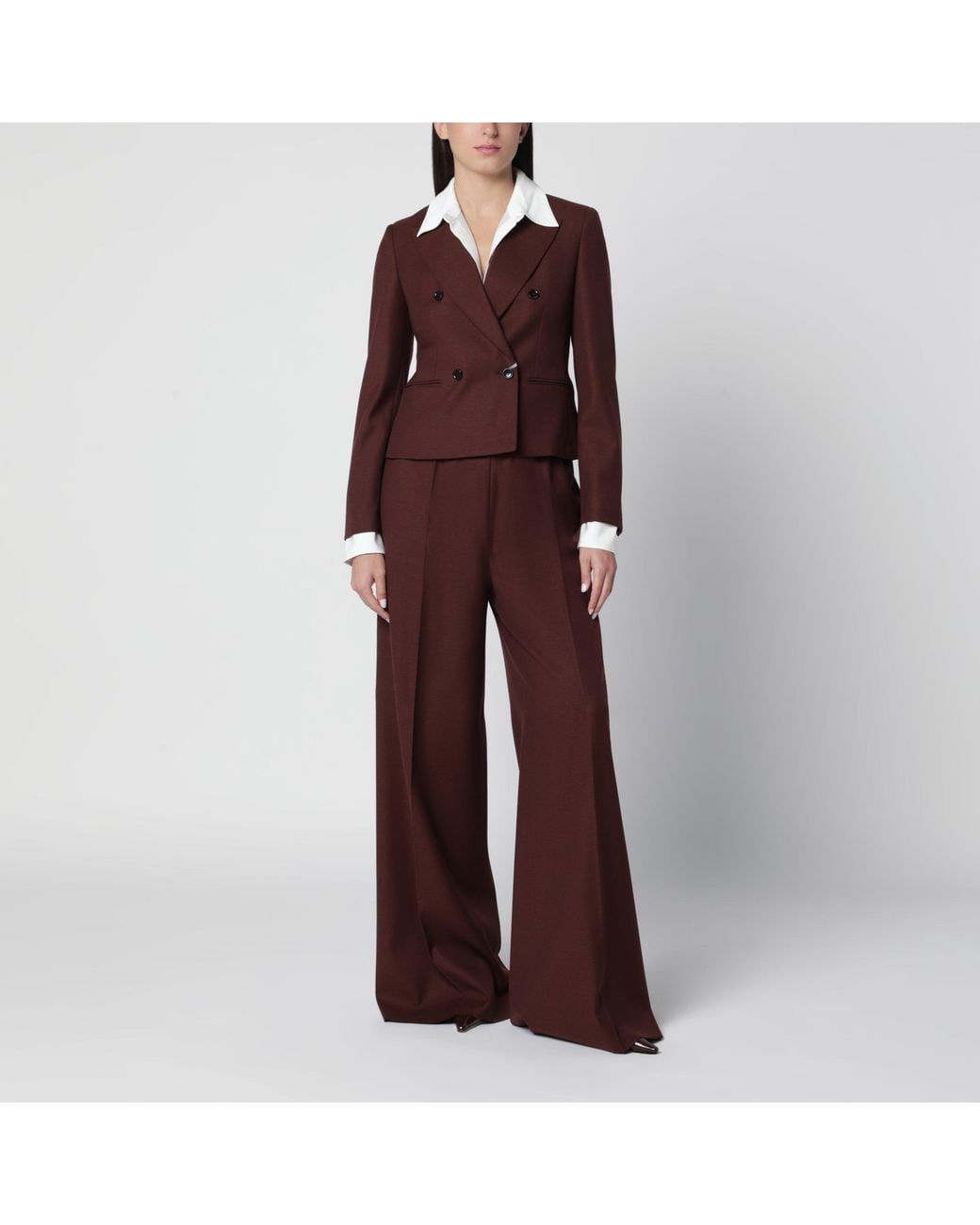 Max Mara Brown Wide-Leg Trousers