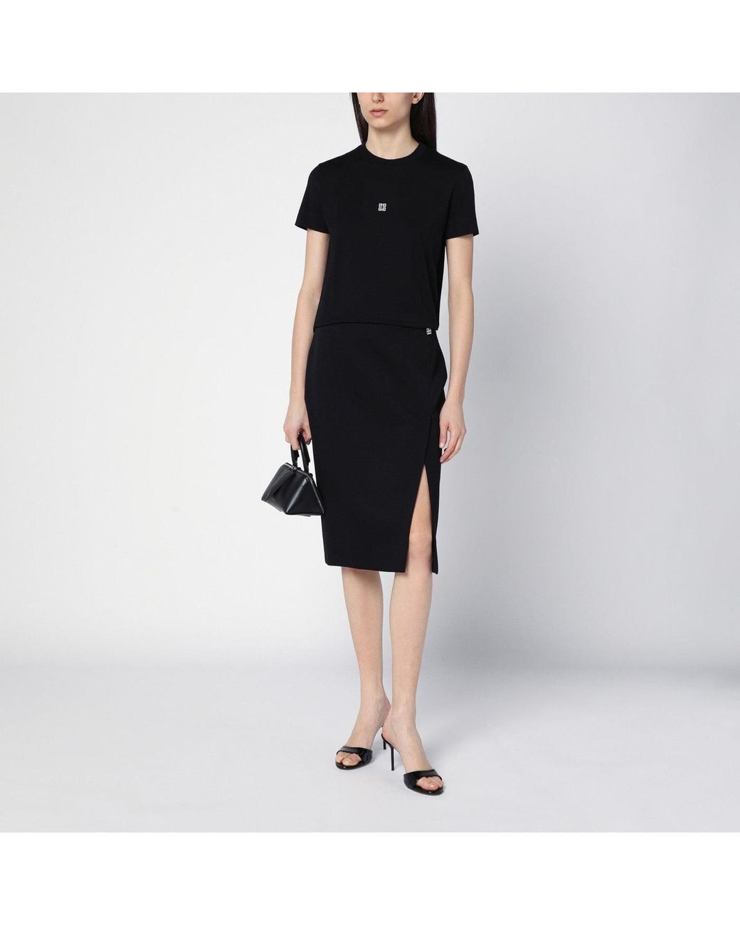 Givenchy Black Wool Midi Skirt