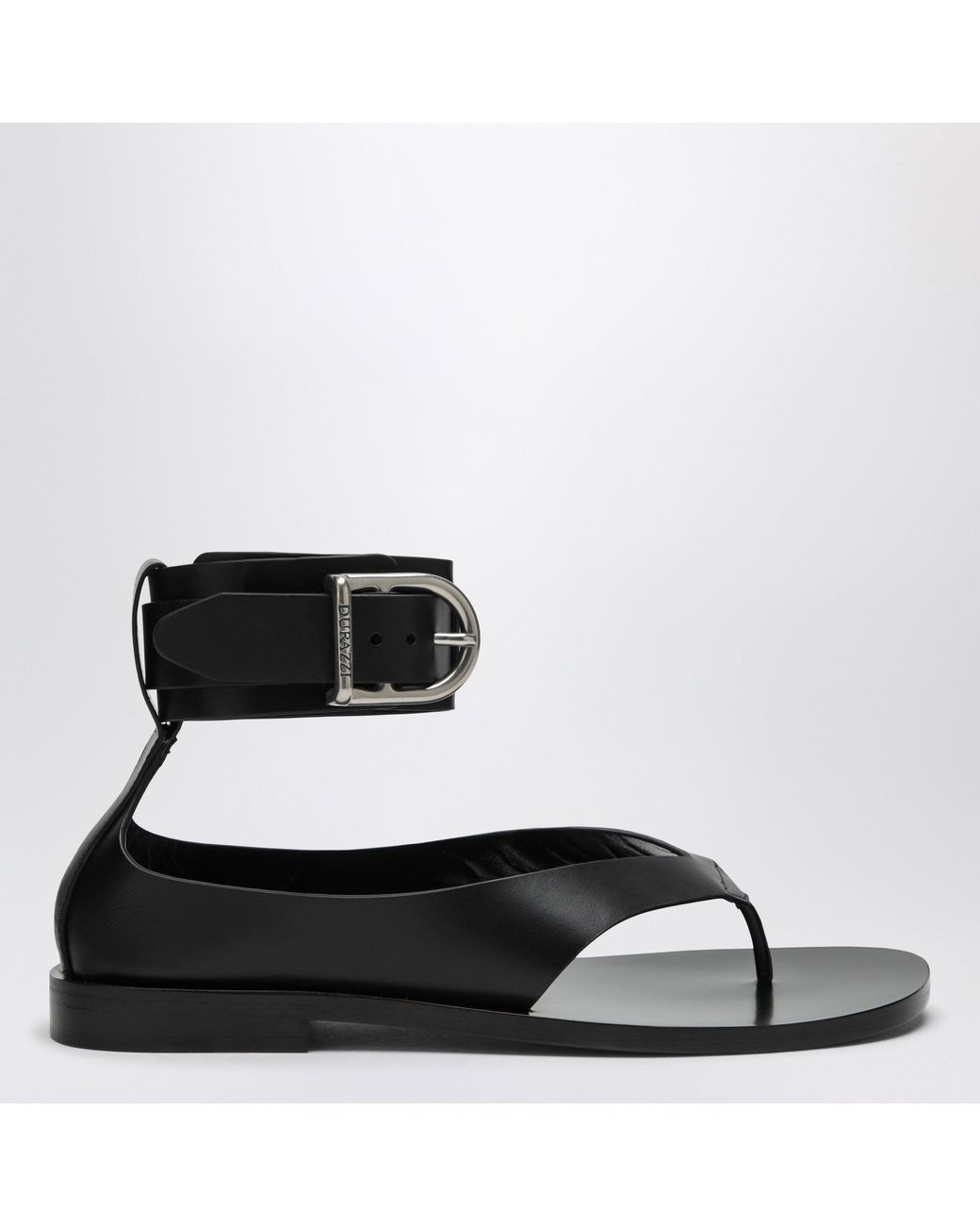 DURAZZI MILANO Black Sandals With Ankle Strap Closure