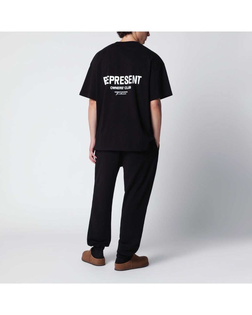 Represent Black Cotton T-Shirt With Logo for men