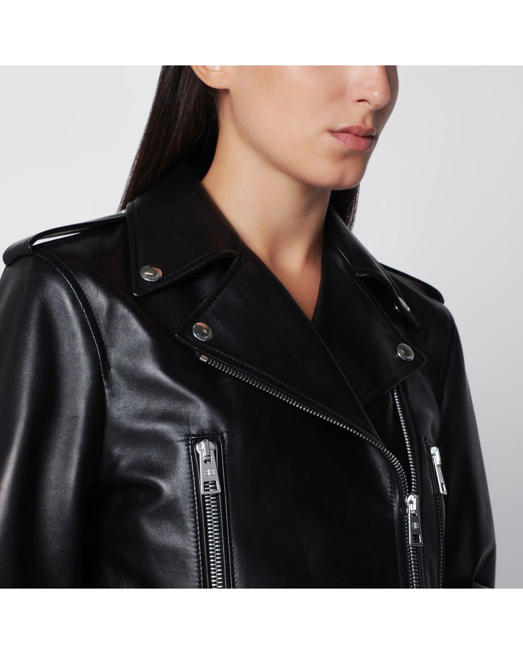 Balenciaga Black Leather Biker Jacket