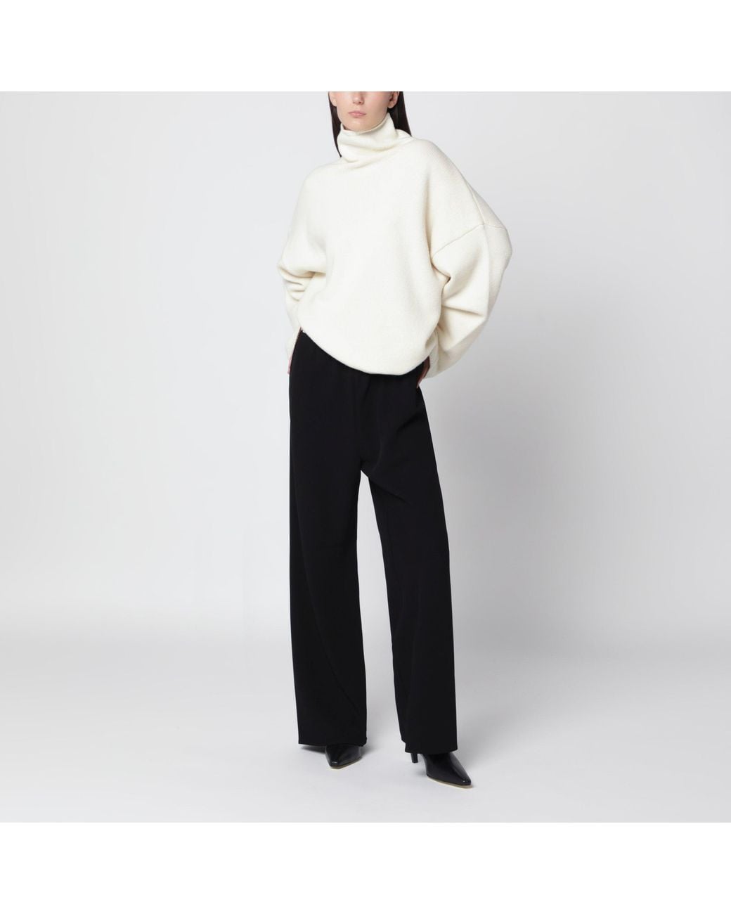 Almada Label White Amie Cream Merino Wool And Cashmere Sweater