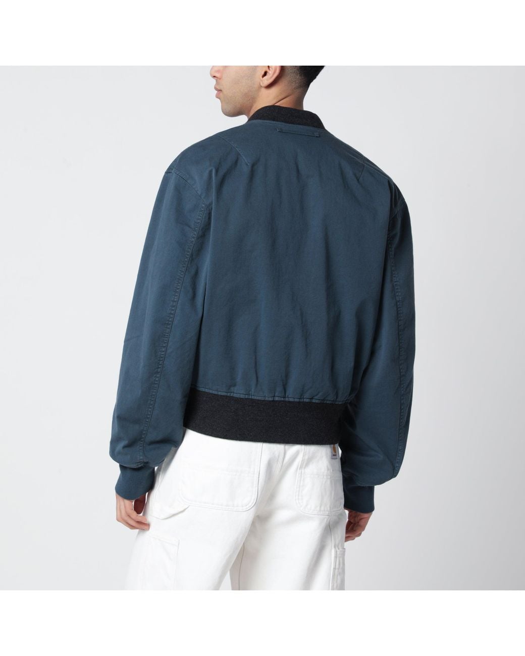 J.W. Anderson Blue Cotton Jacket With Vintage Finish for men