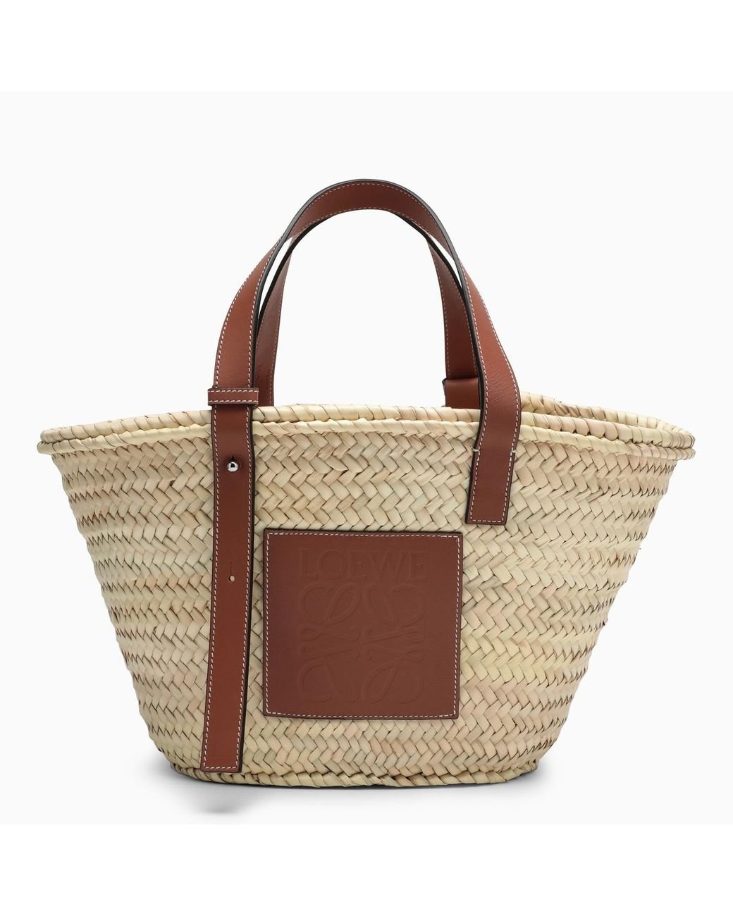 Loewe Natural Straw And Leather Bag in Brown Lyst