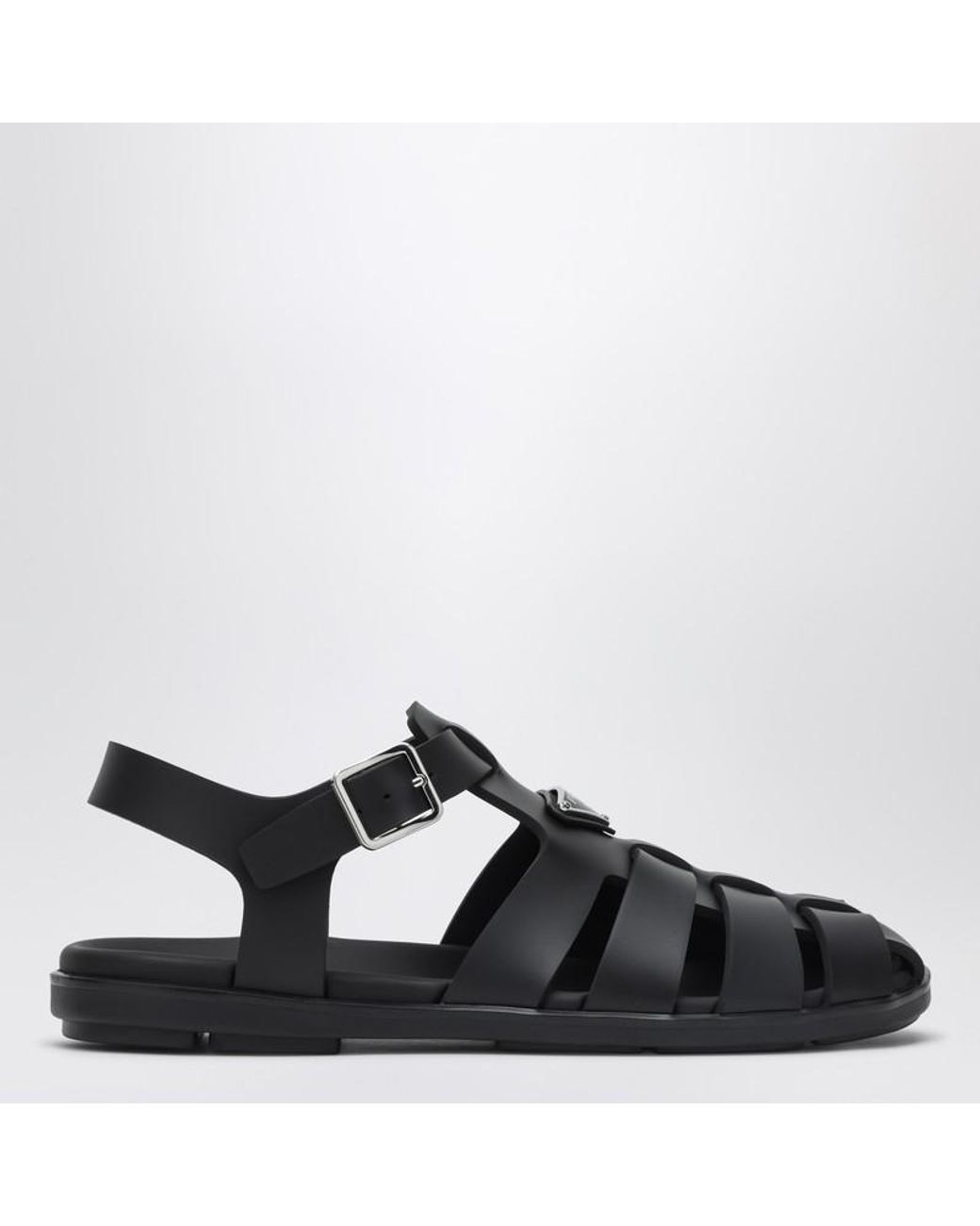 サンダル PRADA BLACK RUBBER CAGE SANDAL Prada Rubber Cage Sandal in Black for Men | Lyst Canada