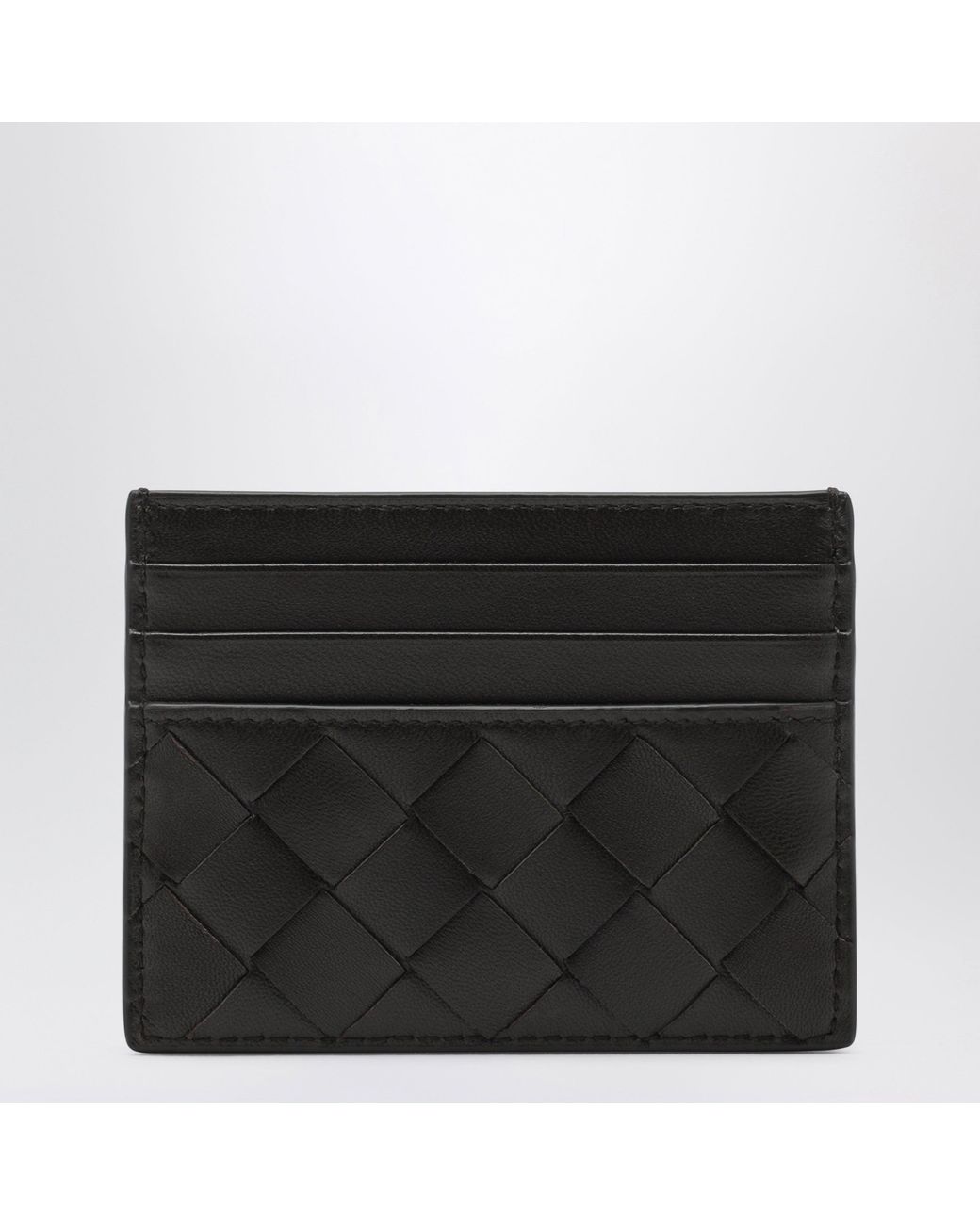 Bottega Veneta Black Fondant Intrecciato Card Holder