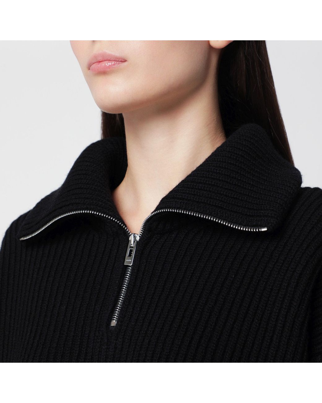 Alaïa Black Wool And Cashmere Trucker Sweater