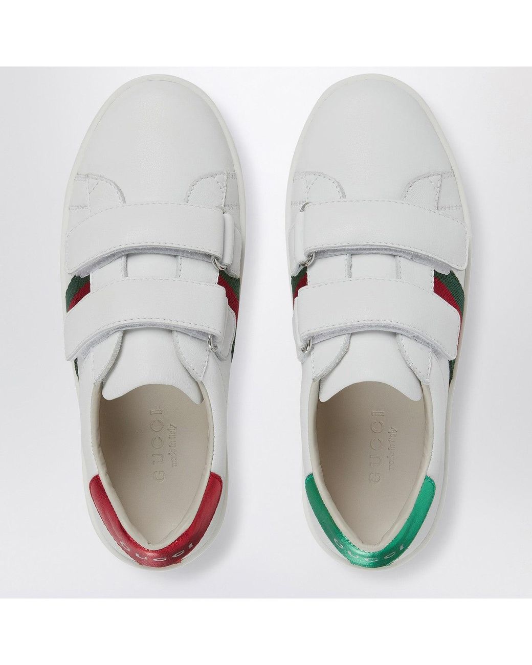 Gucci White Ace Sneakers With Web Ribbon