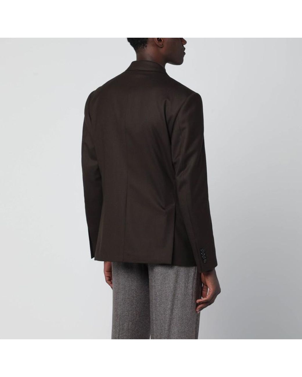 Lardini Black Double-Breasted Wool Jacket for men