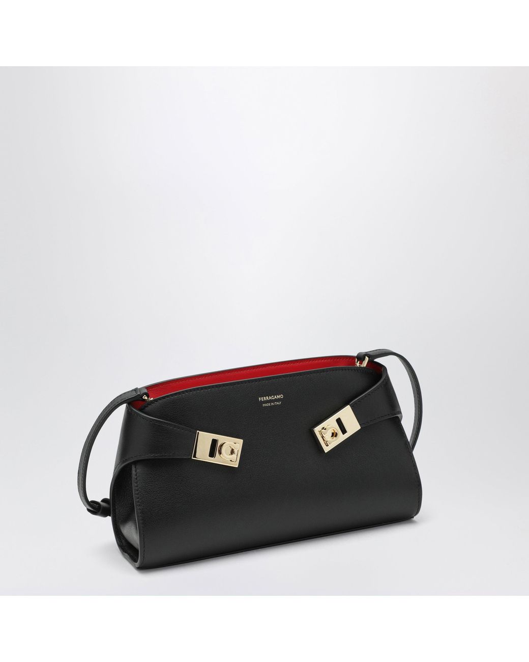 Ferragamo Black Hug/ Calfskin Mini Crossbody Bag