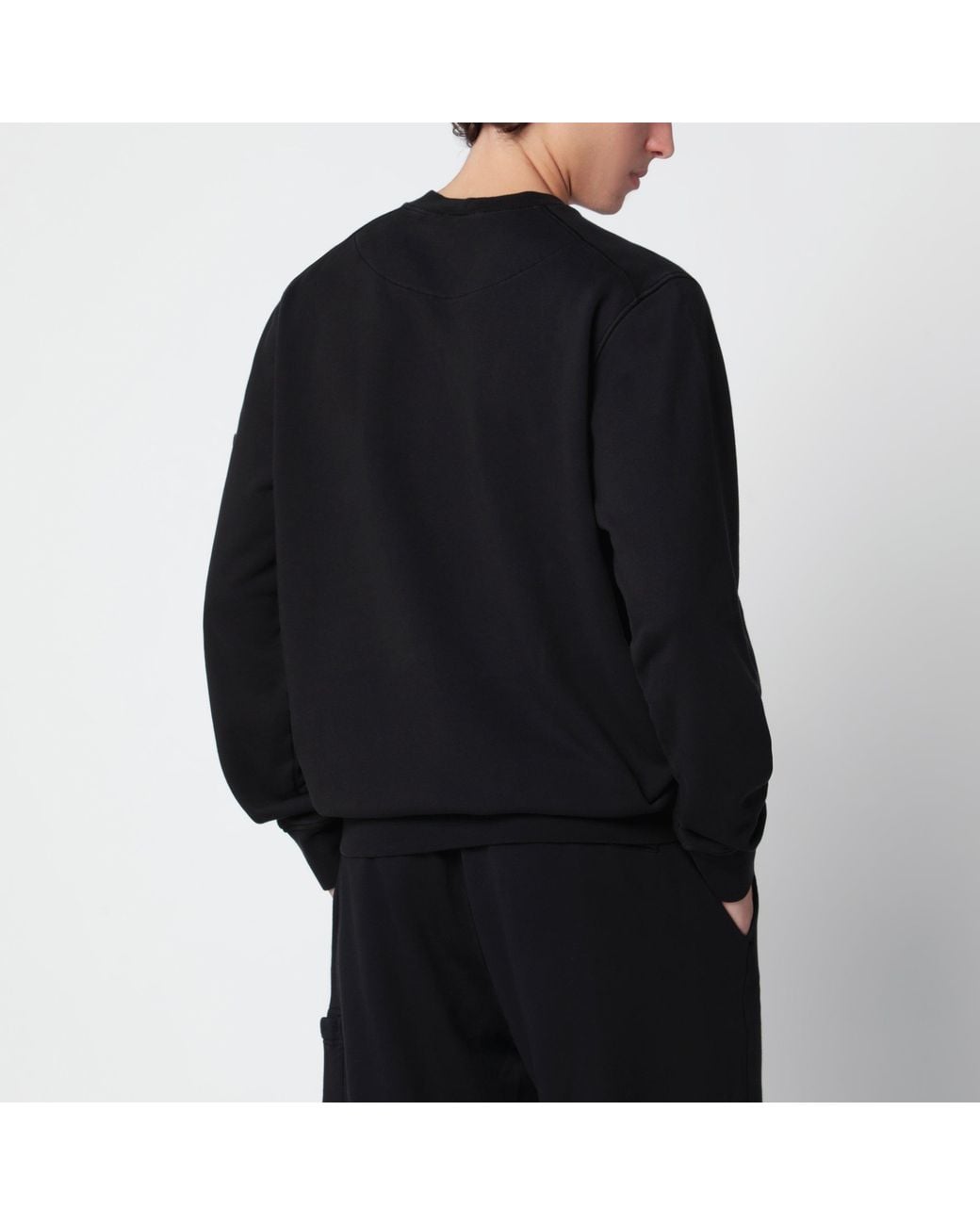 Stone Island Black Cotton Crew-Neck Sweatshirt for men