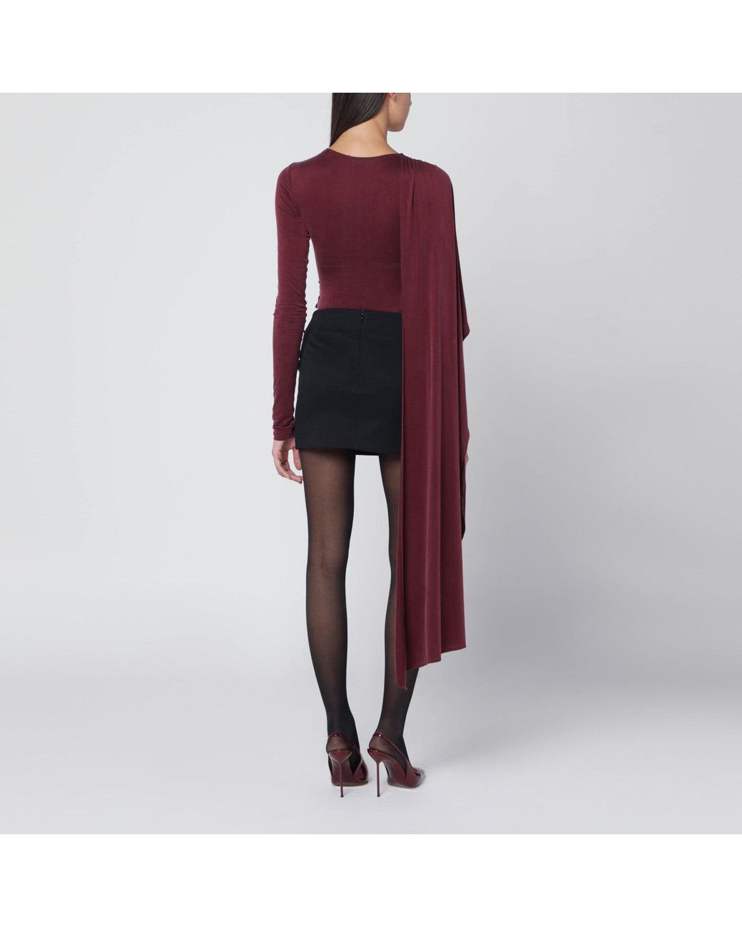 ANDAMANE Red Xenia Rouge Noir Bodysuit