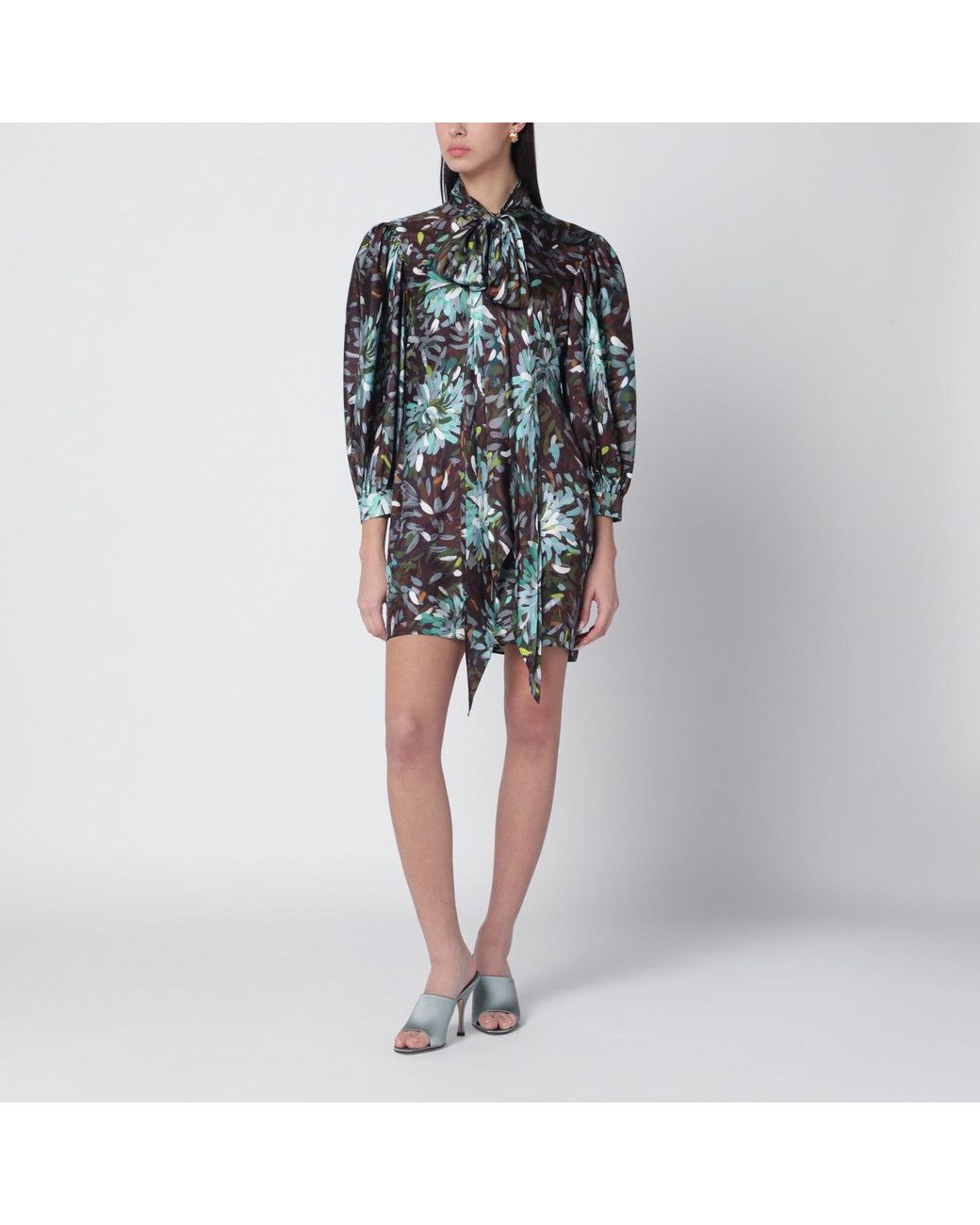 Gucci Black Printed Silk Twill Dress