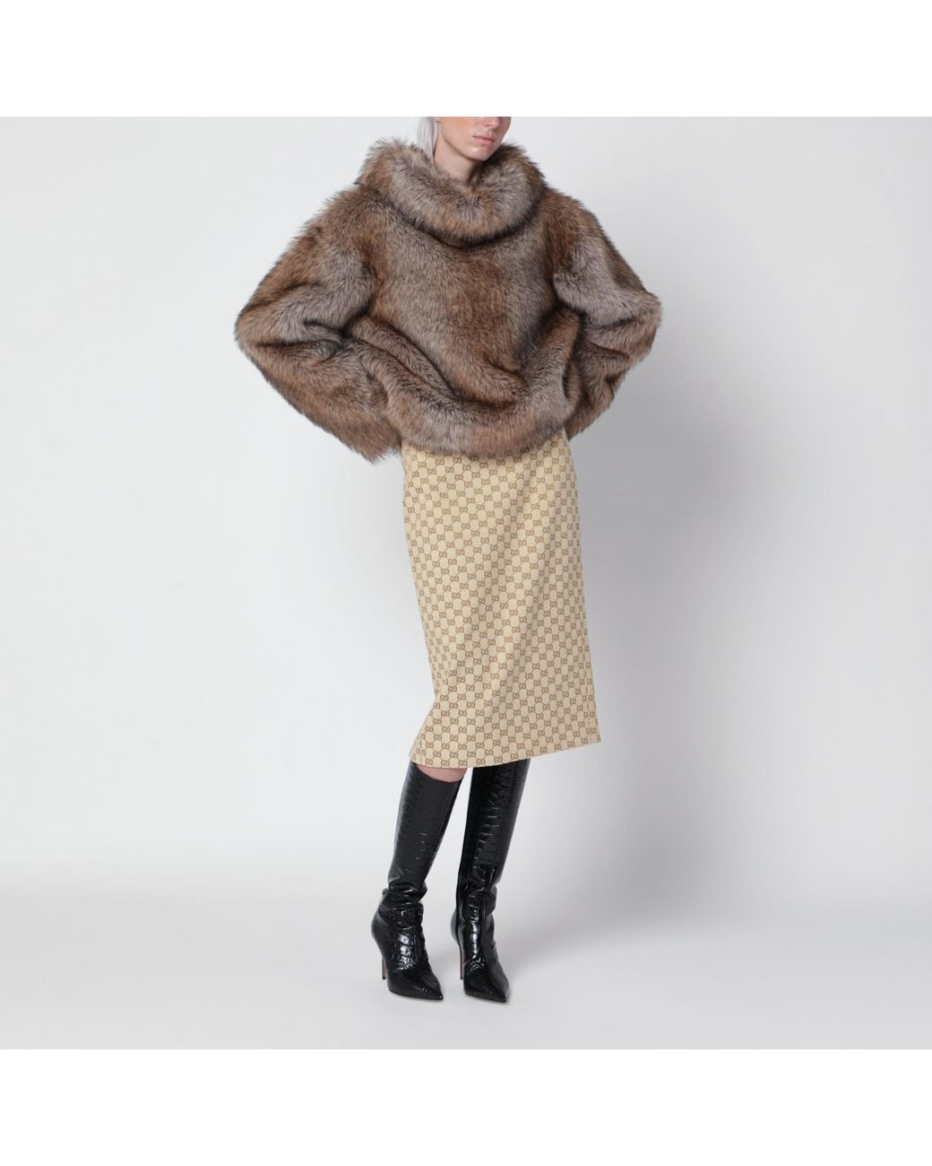 BB COUTURE Brown Brigitte Poncho