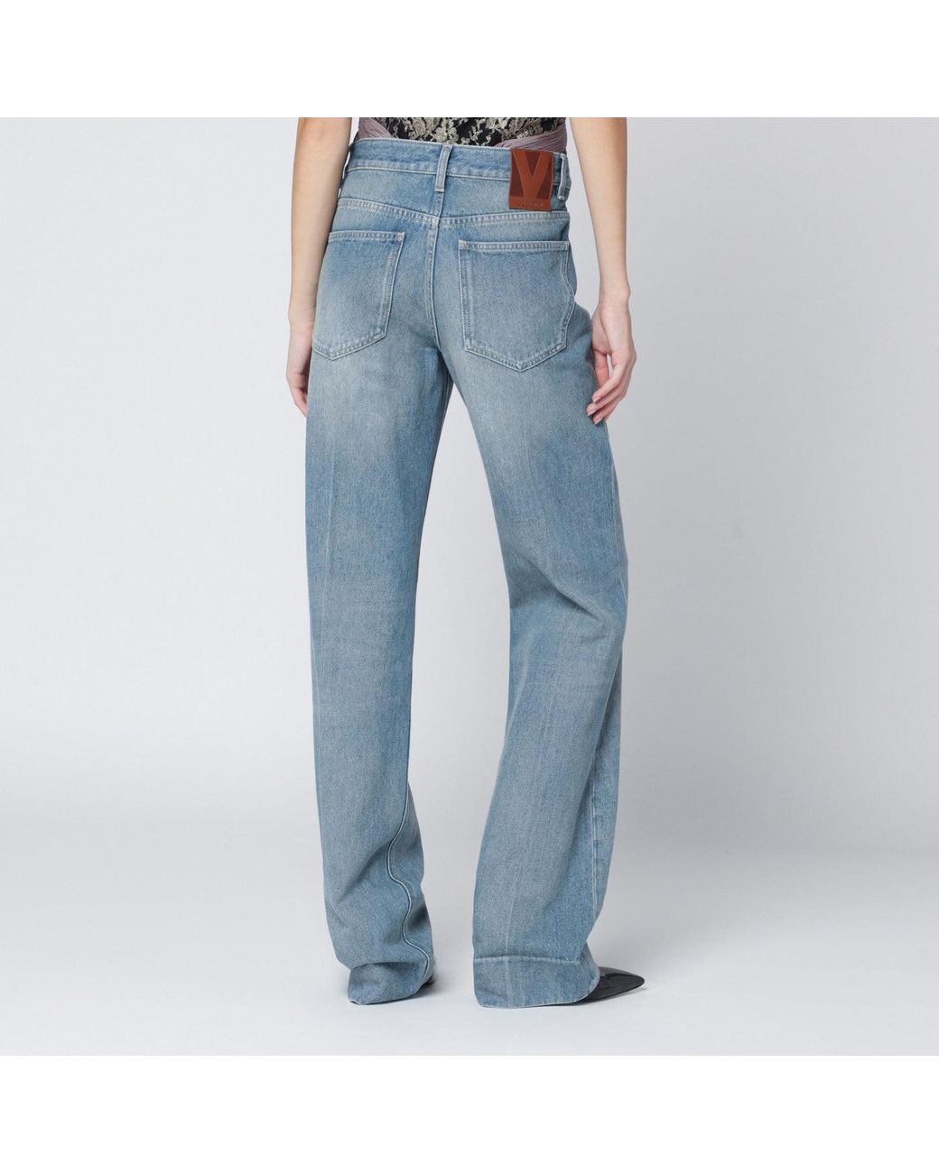 Valentino Blue Light Washed-Effect Jeans