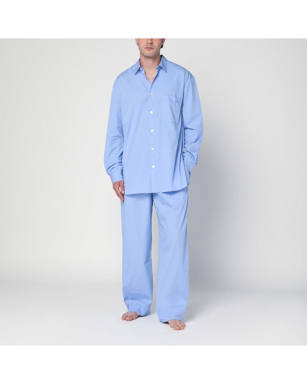 Tekla Blue Cornflower Pyjama Pants for men