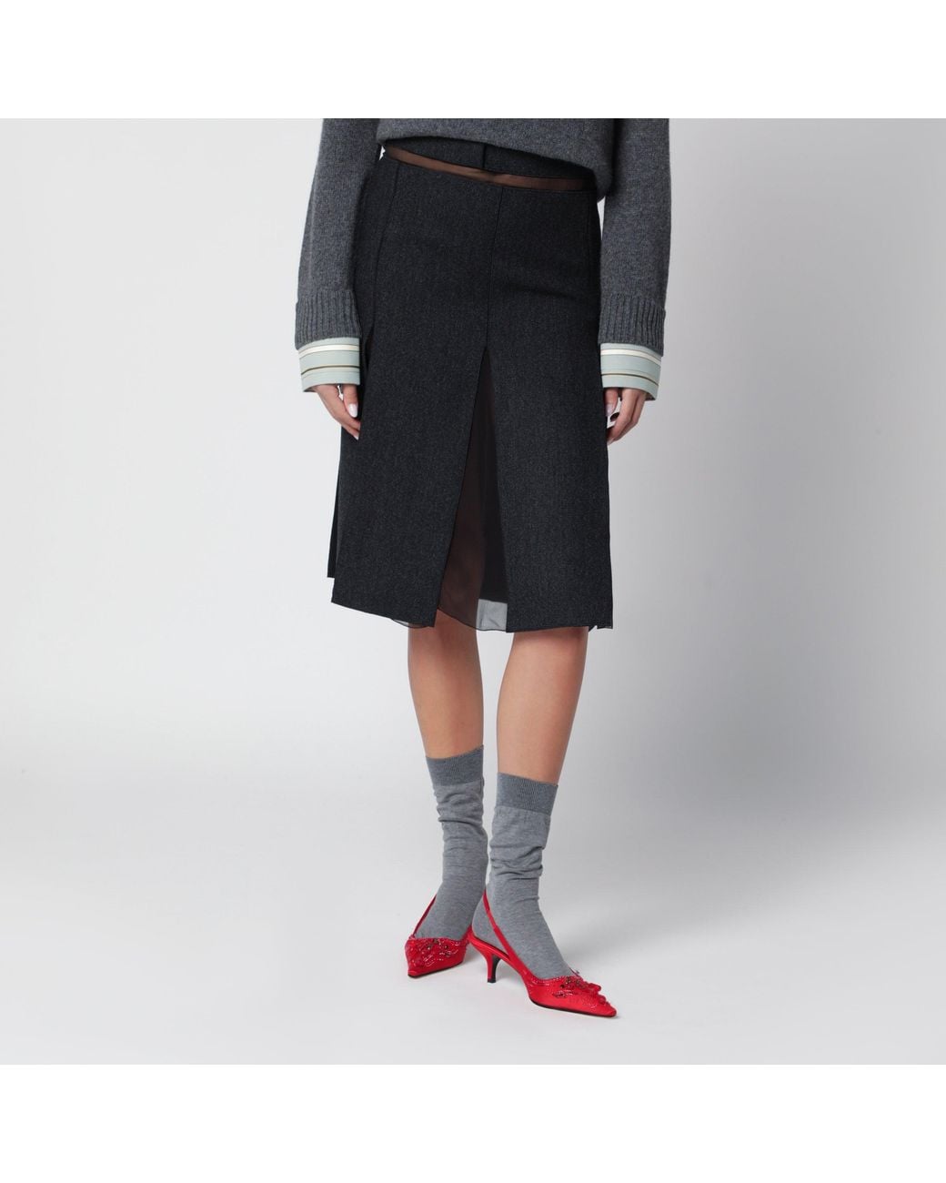 Prada Black Slate Skirt
