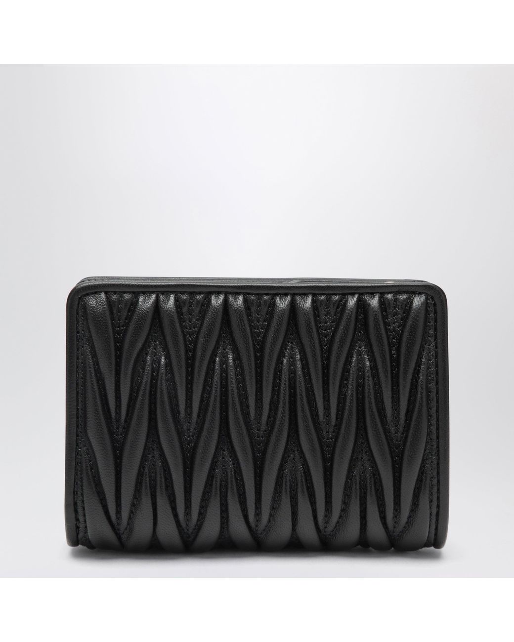 Miu Miu Black Small Matelassé Nappa Wallet