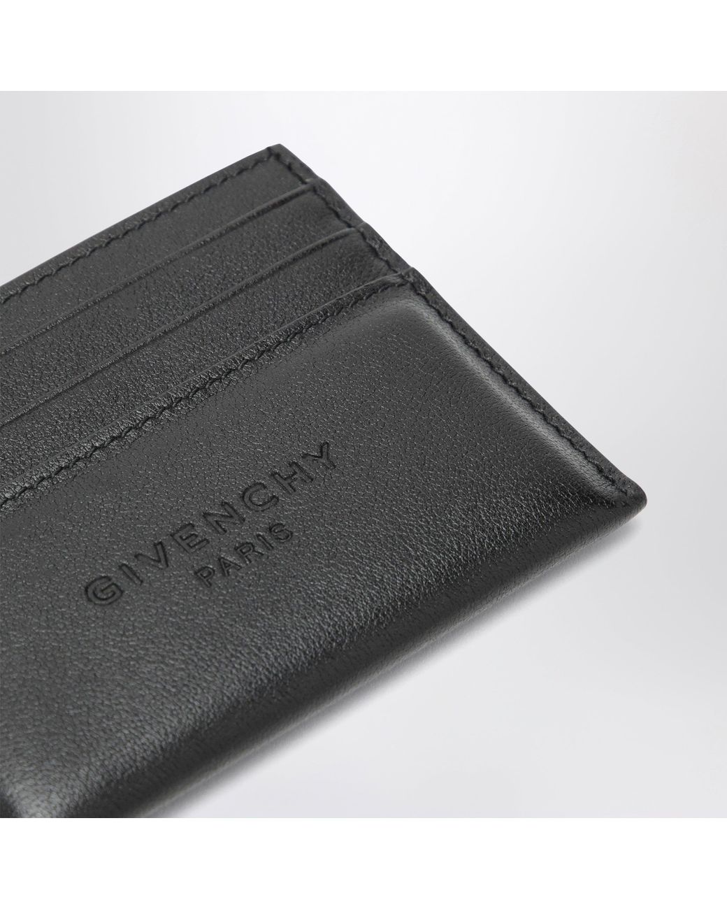 Givenchy Black Leather Card Holder With Logo for men