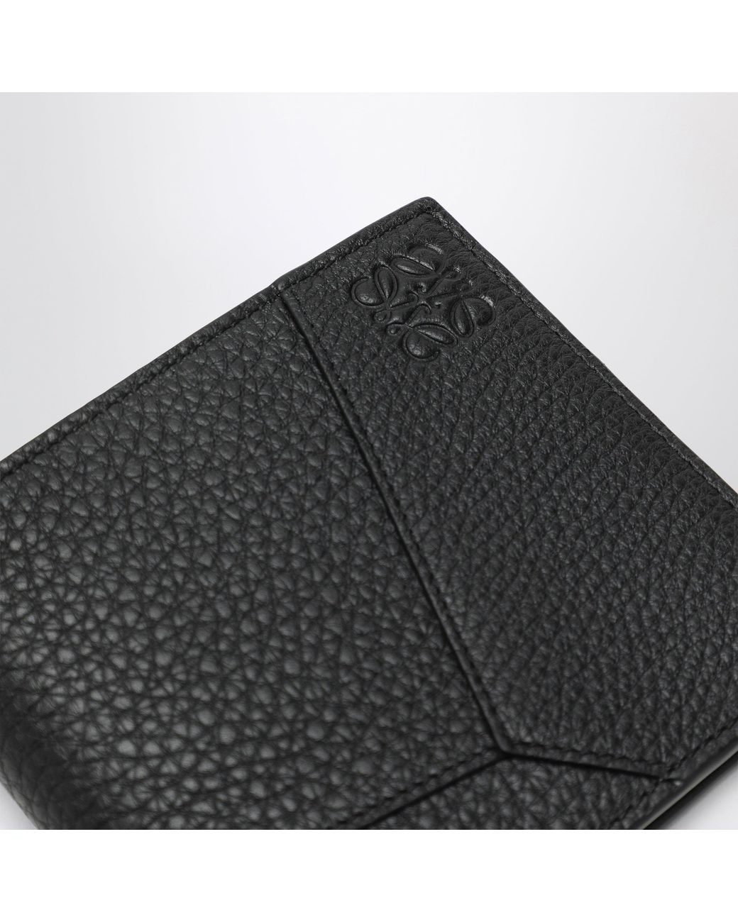 Loewe Black Grained Leather Puzzle Bifold Wallet for men