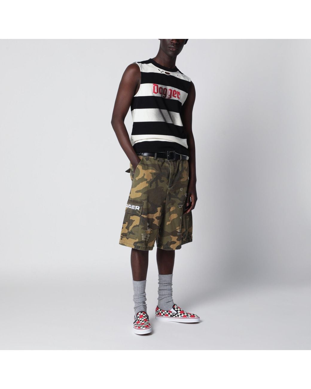 DAGGER Black Dean And Striped Vest for men