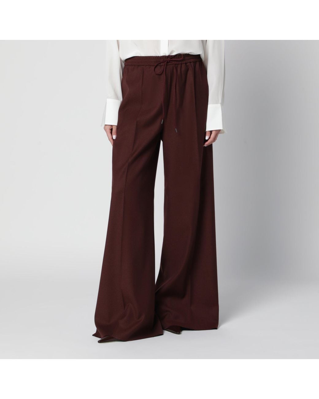 Max Mara Brown Wide-Leg Trousers