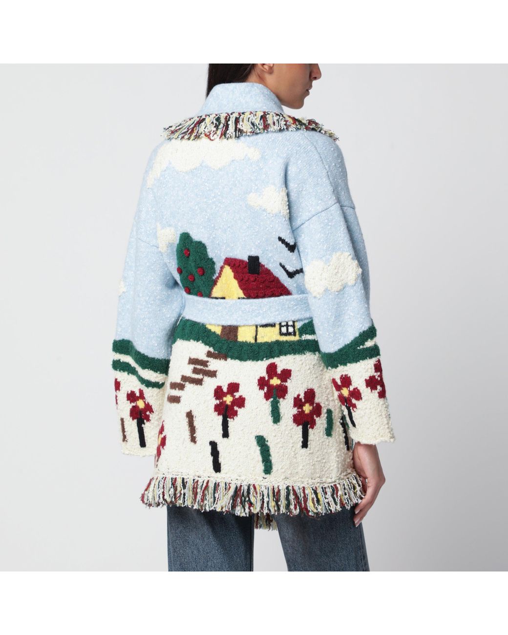 Alanui Blue Casa Light Wool-Blend Cardigan