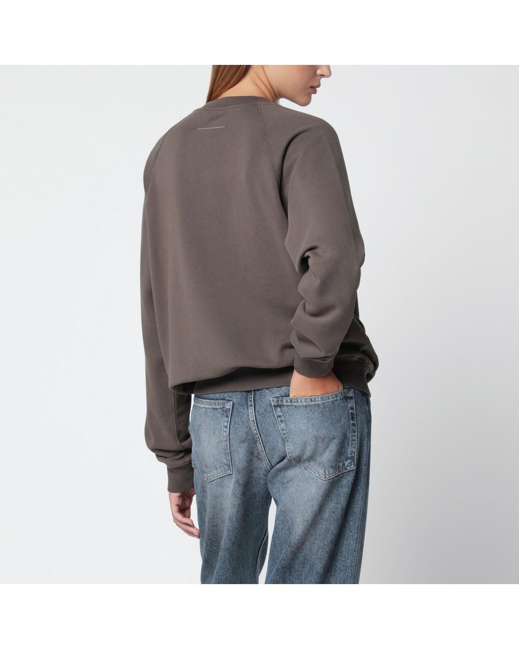 MM6 by Maison Margiela Gray Trompe L'Oeil Cotton Sweatshirt