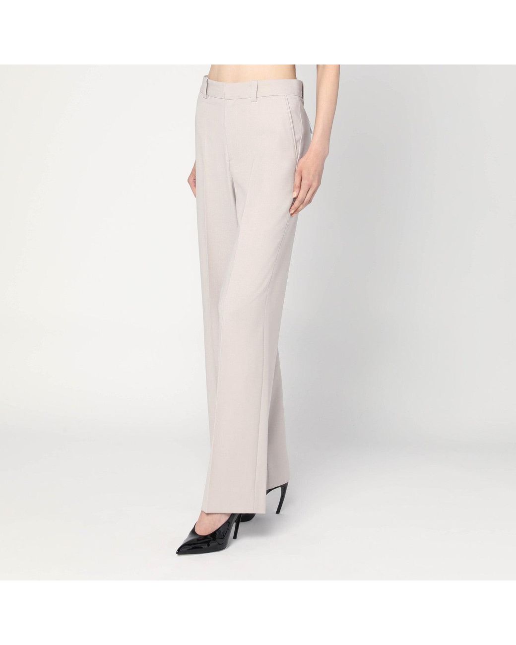 Victoria Beckham Natural Pumice-Coloured Trousers