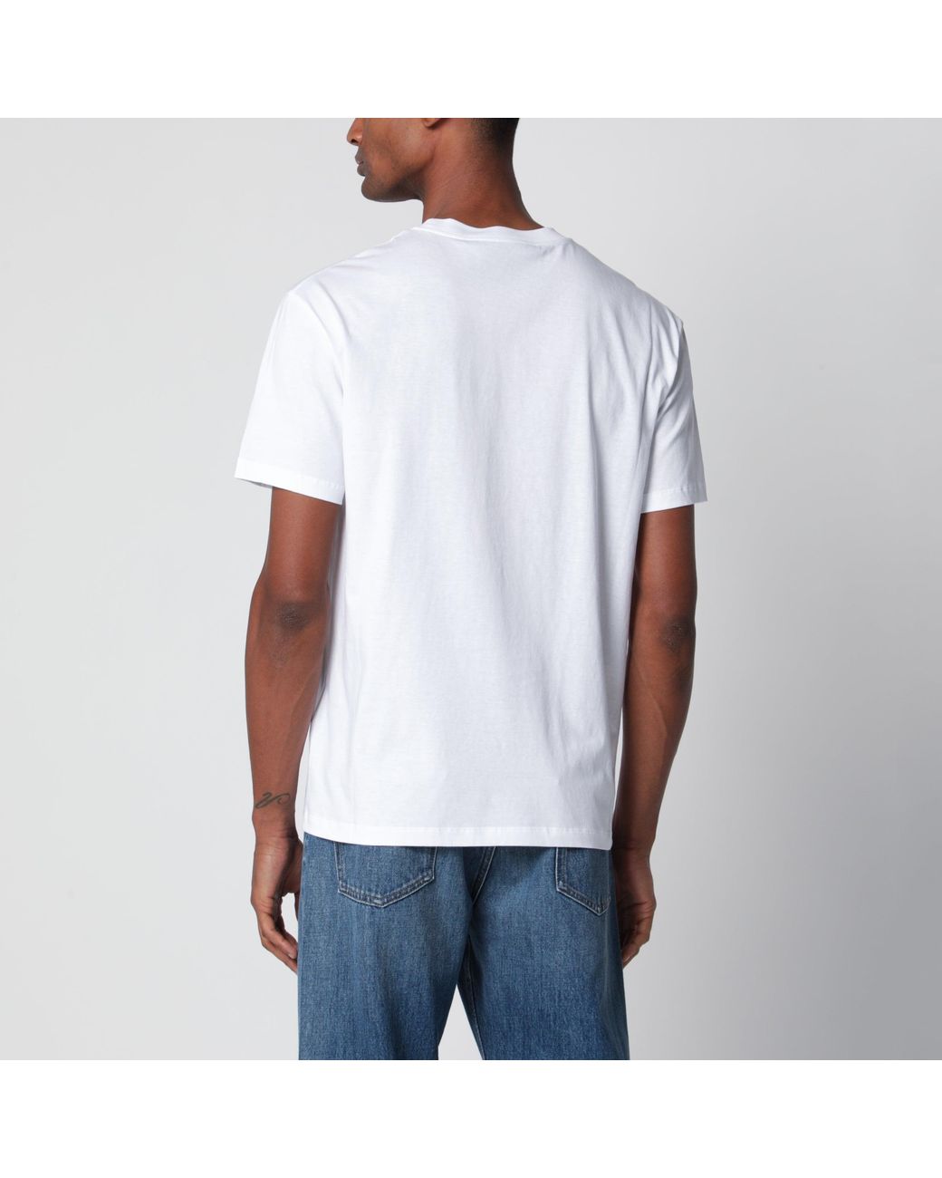 Valentino White Cotton T-Shirt With Vgold for men