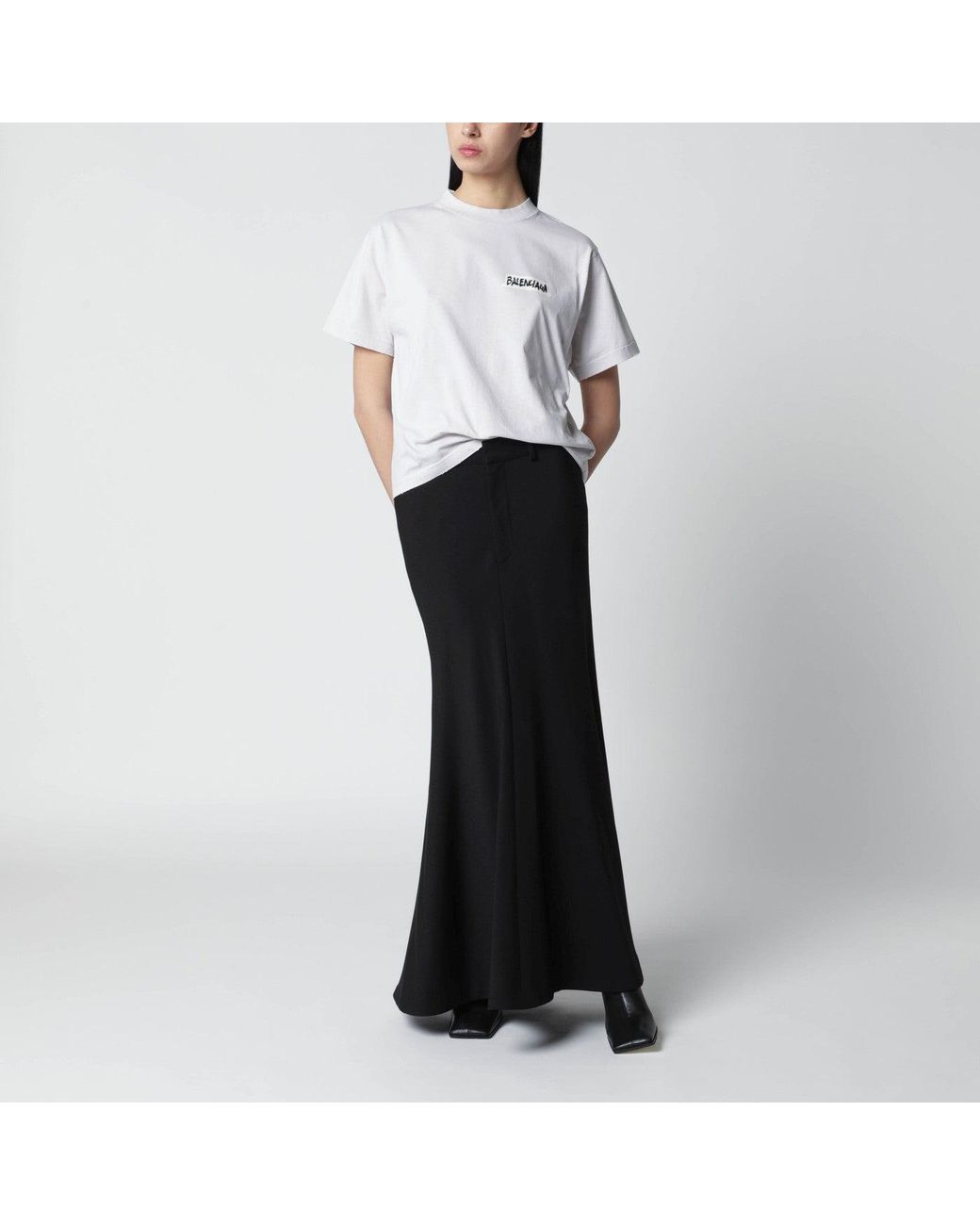 Balenciaga White Logo-Print Relaxed-Fit Cotton T-Shirt