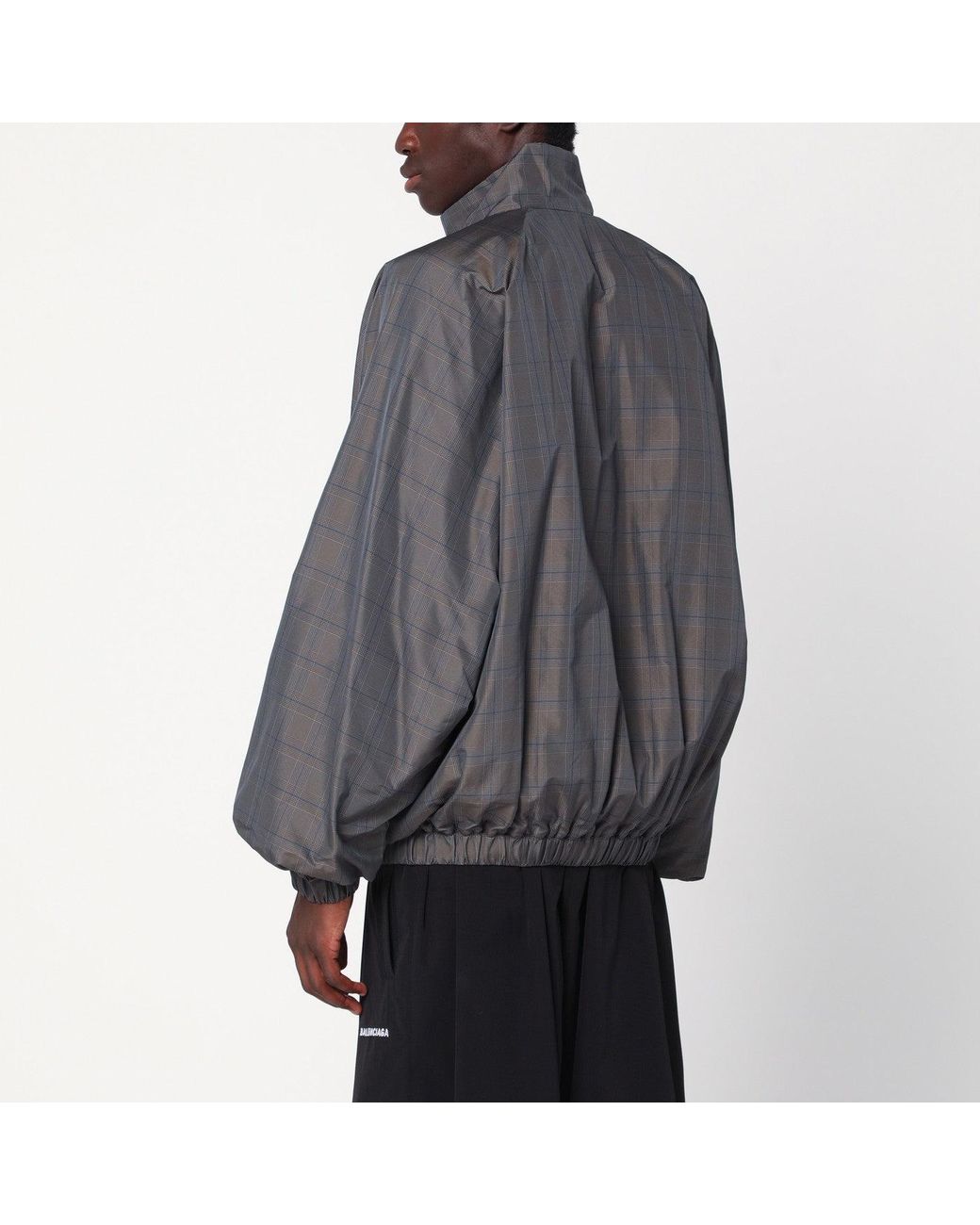 Balenciaga Gray Nylon Zip-Up Jacket for men
