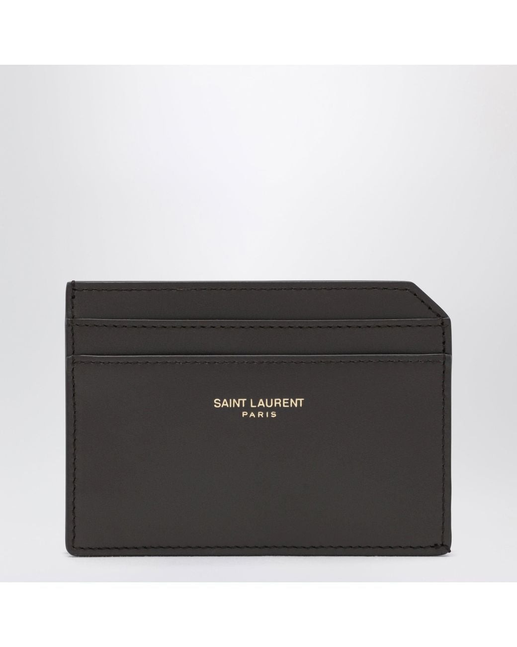 Saint Laurent Black Bicolor Leather Card Holder for men