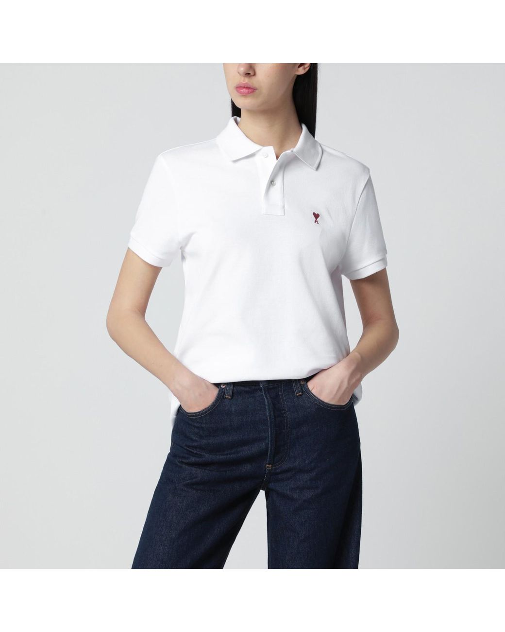 AMI White Ami De Coeur Polo Shirt