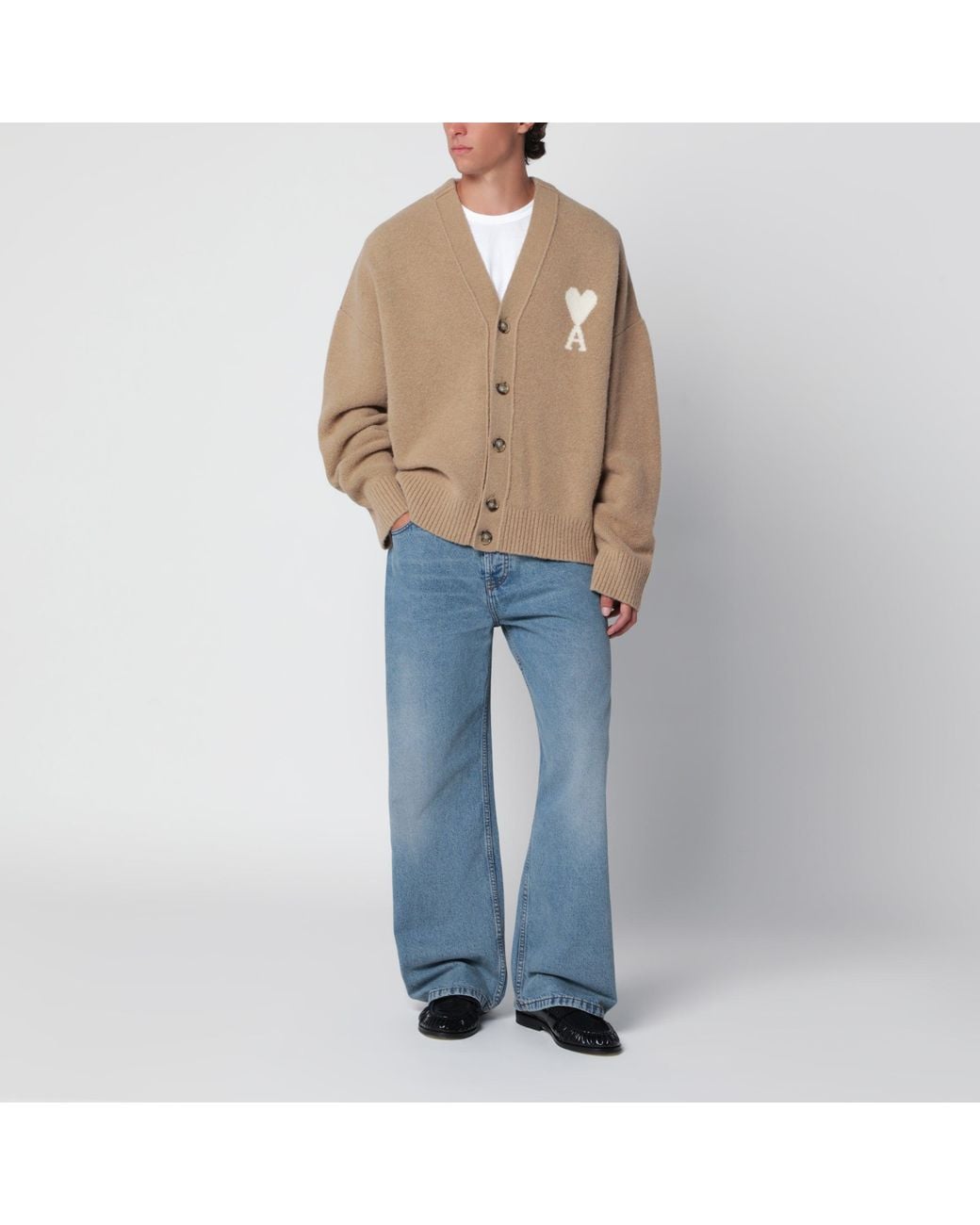 AMI Blue Wide-Leg Denim Jeans for men