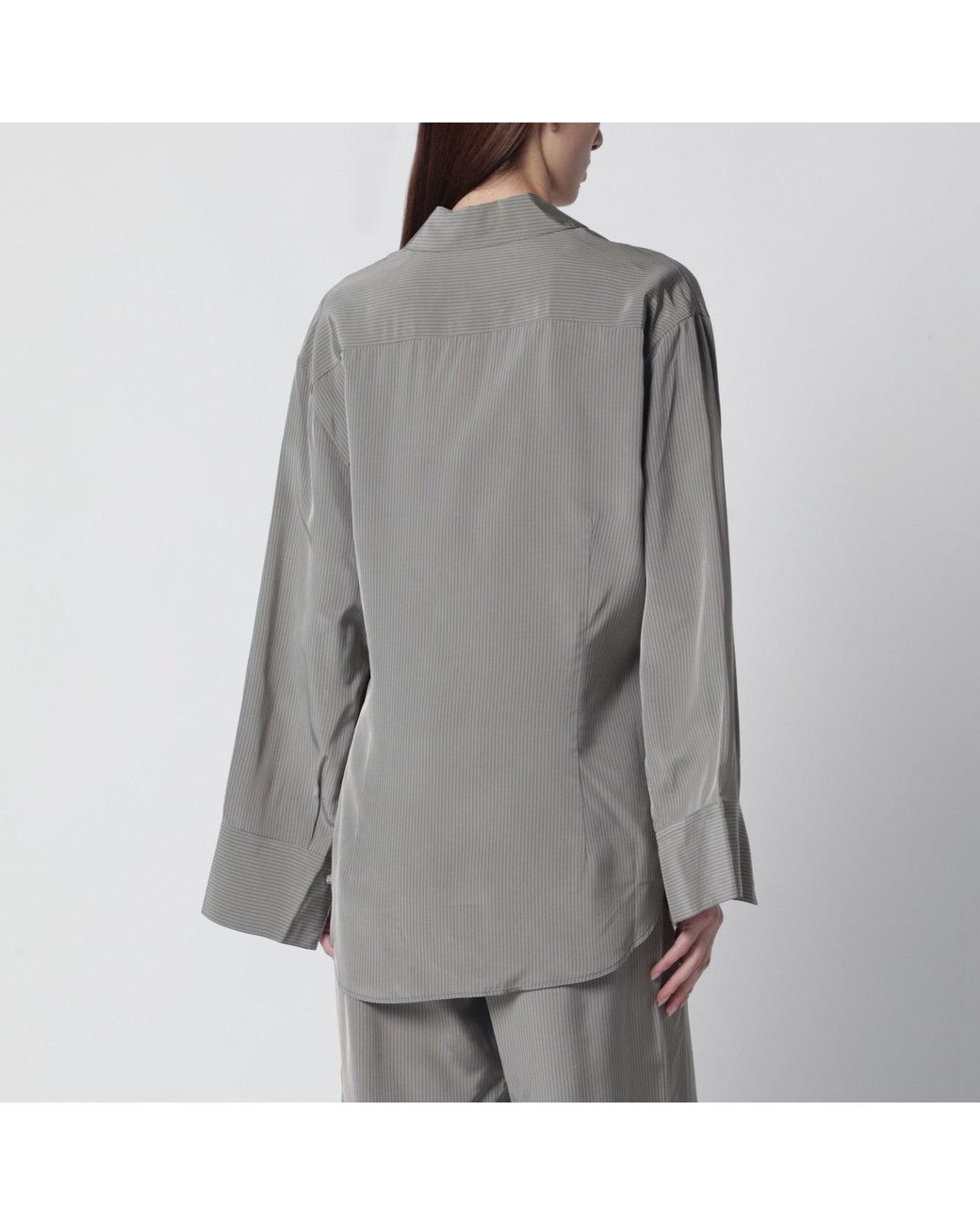 Rohe Gray Light Striped Oversized Shirt