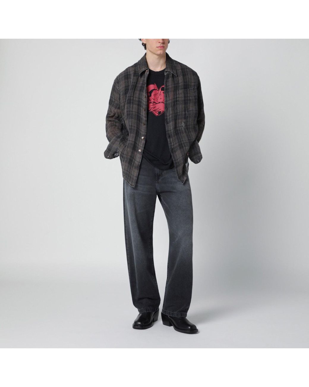 Our Legacy Black Tshirt With Love Story Print for men