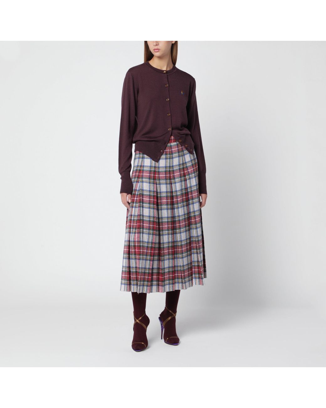 Vivienne Westwood Red Dark Orb Logo Cardigan