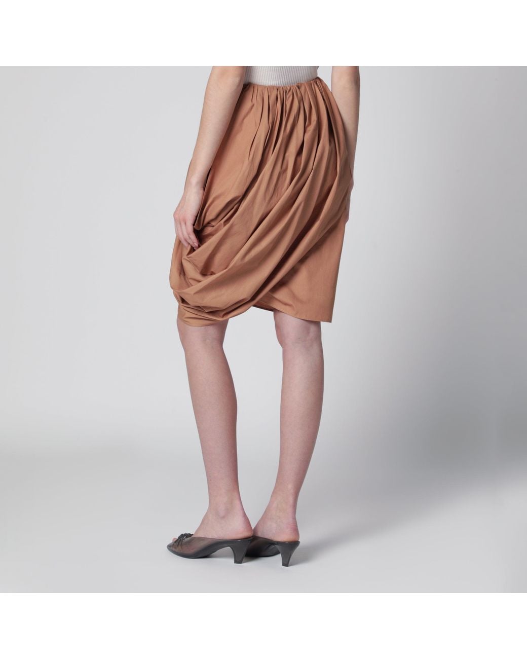 Chloé Brown Reef Shell Cotton Wrap Skirt