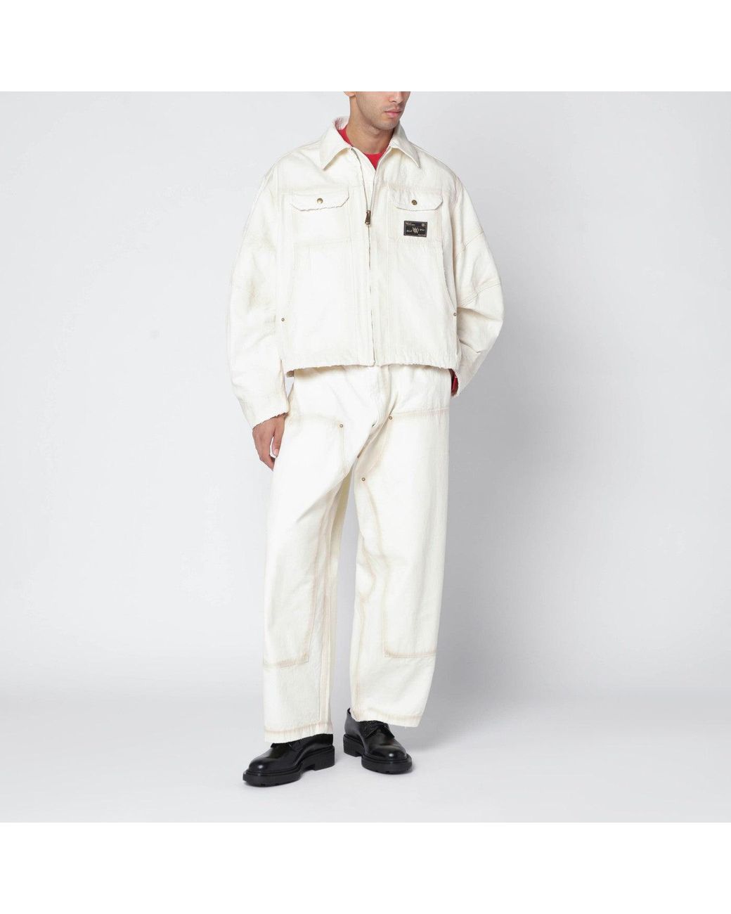 Willy Chavarria White Stockton Washed-Effect Zip Jacket for men