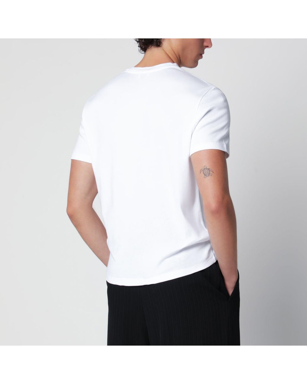 Saint Laurent White Cassandre T-Shirt for men