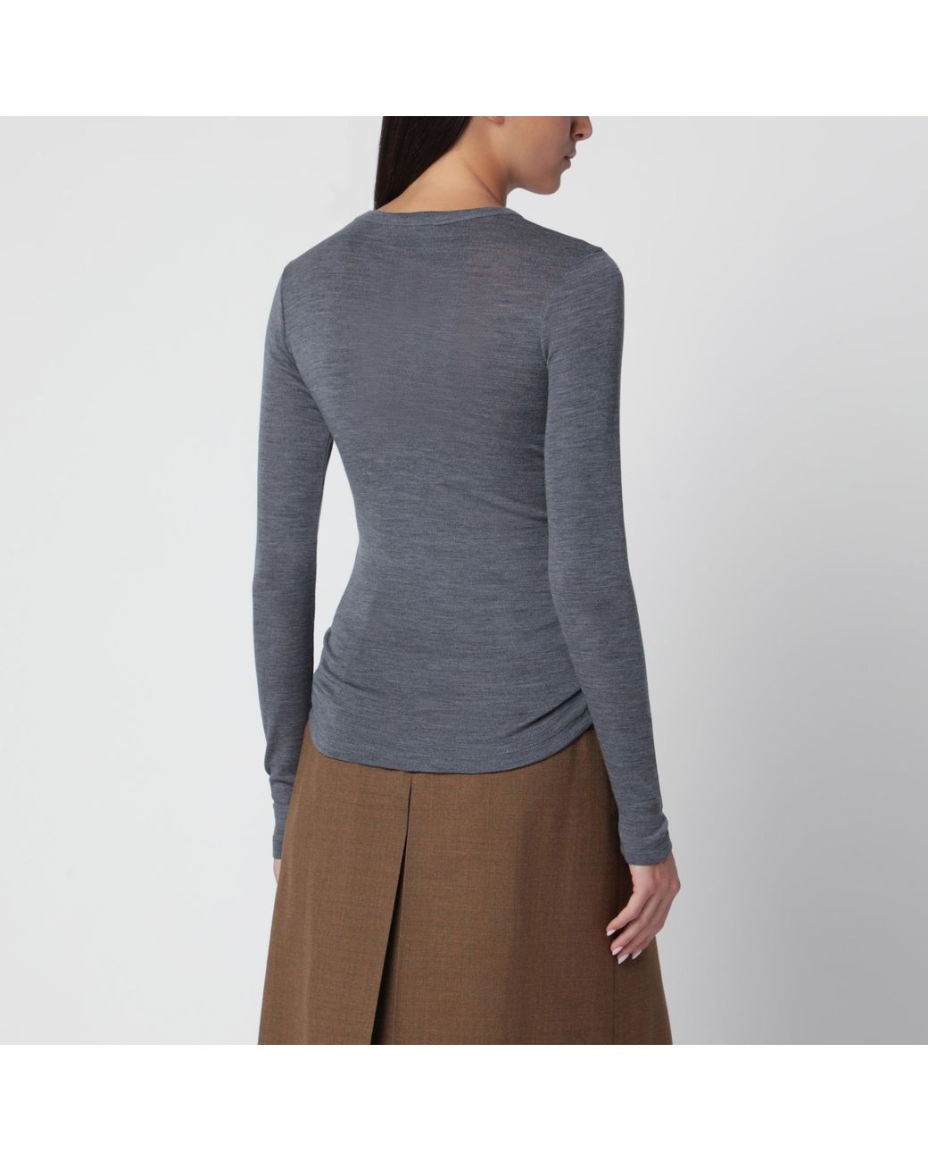 Rohe Gray Fine-Knit Wool Sweater