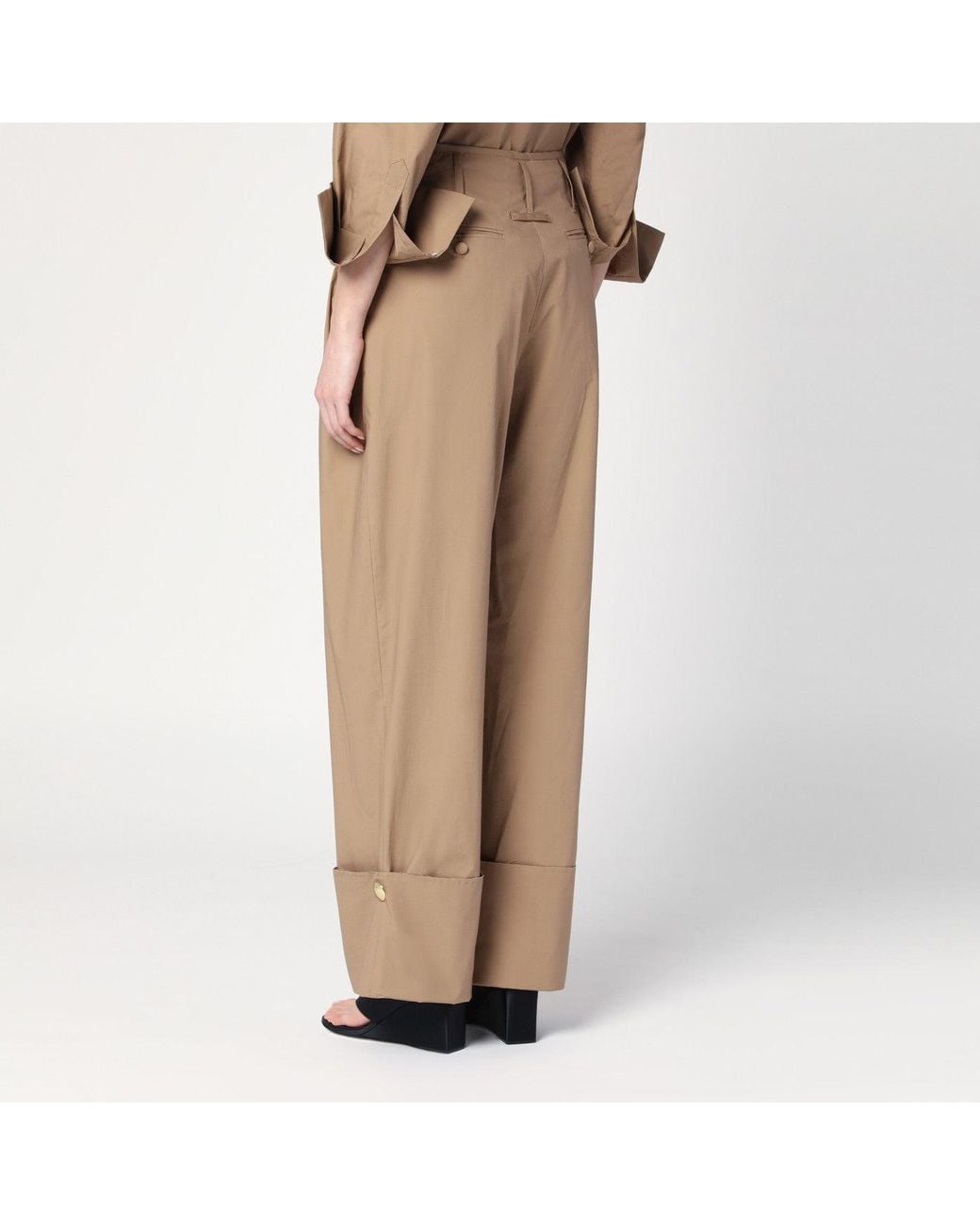 DARKPARK Natural Camel Coloured Cuffed Trousers