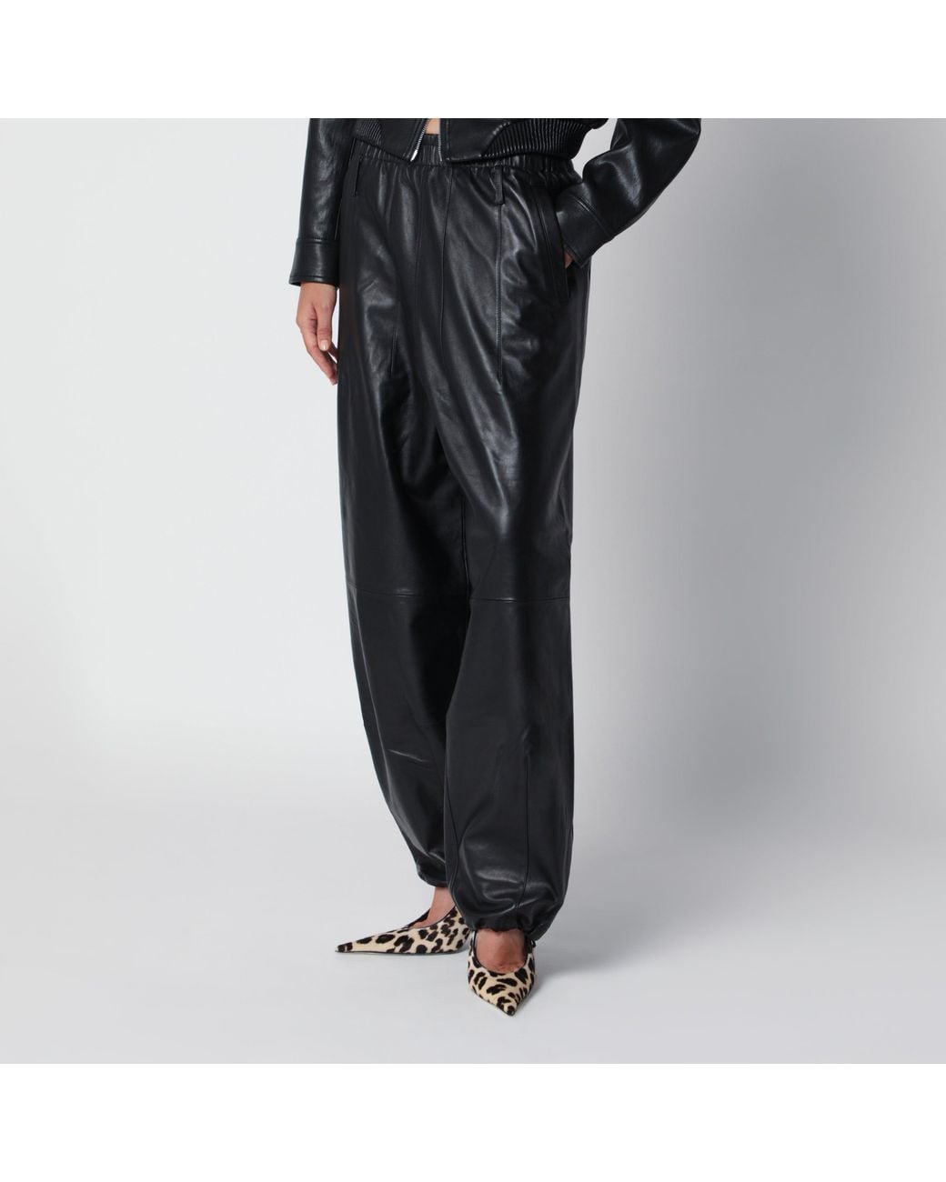 Frankie Shop Black Oakdale Leather Trousers